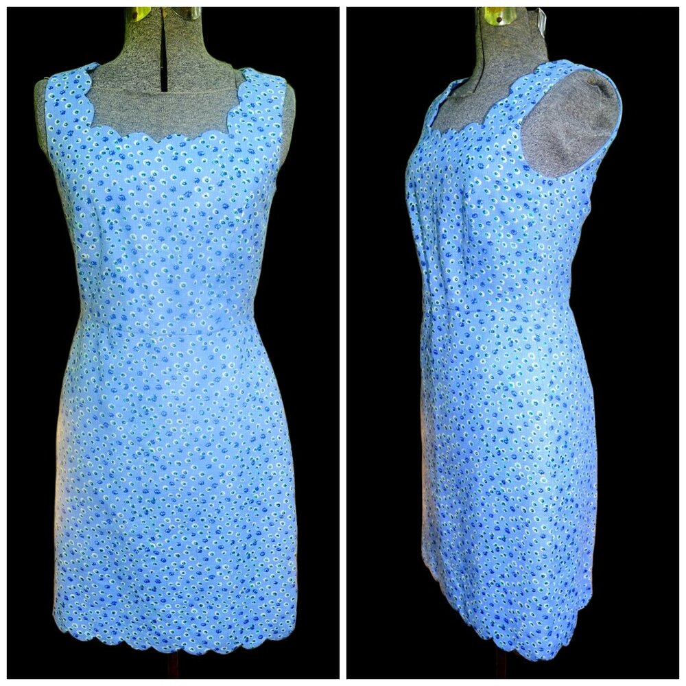 Jr Girls/Womens J Crew Blue Floral Sleeveless Sheath Dress Size 0 NWT Lined